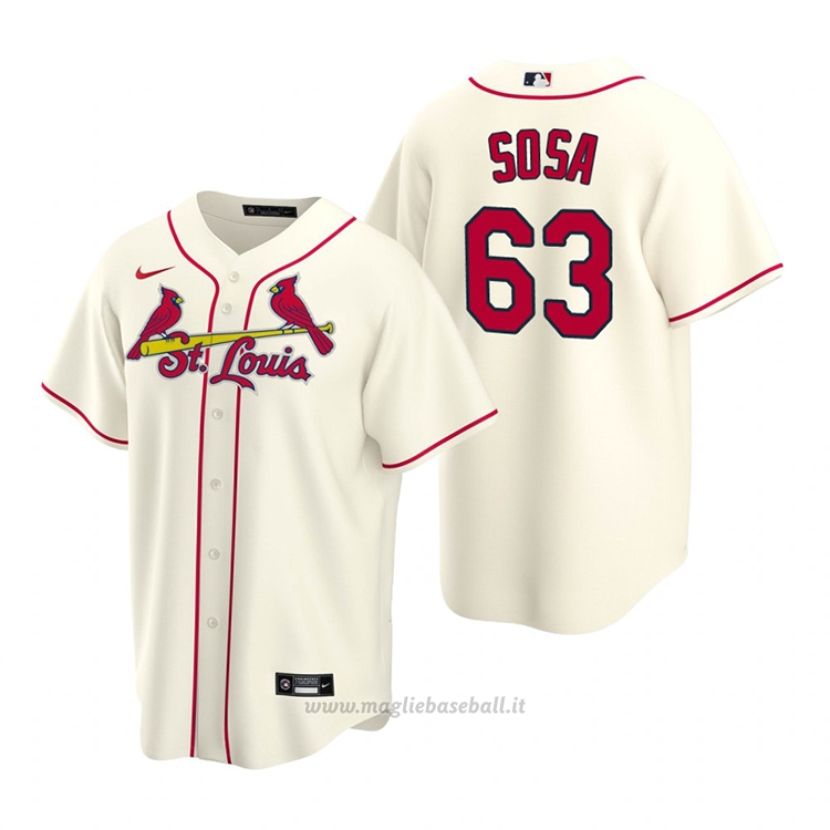 Maglia Baseball Uomo St. Louis Cardinals Edmundo Sosa Replica Alternato Crema